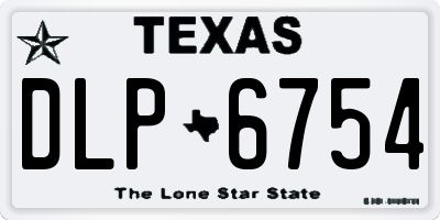 TX license plate DLP6754