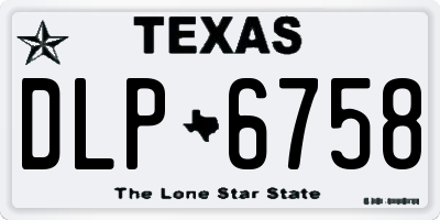 TX license plate DLP6758