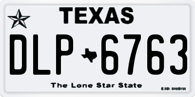 TX license plate DLP6763