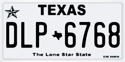TX license plate DLP6768