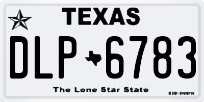 TX license plate DLP6783