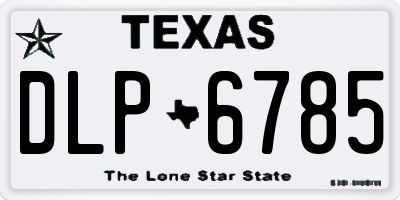 TX license plate DLP6785
