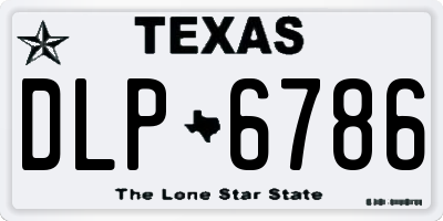 TX license plate DLP6786