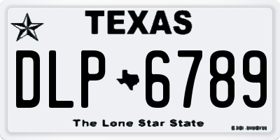 TX license plate DLP6789