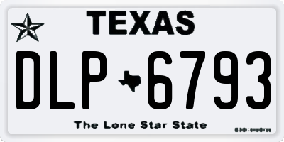 TX license plate DLP6793