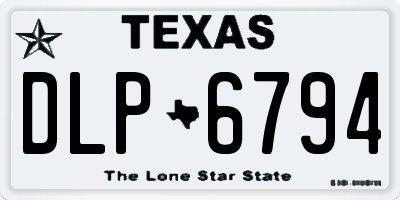 TX license plate DLP6794