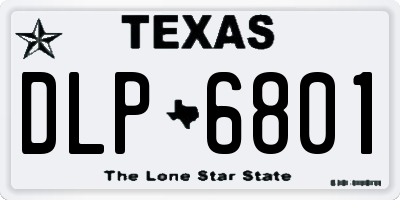 TX license plate DLP6801