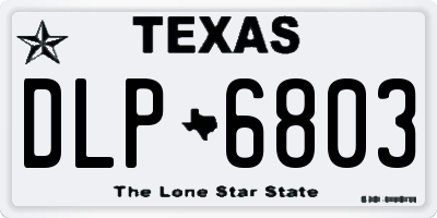 TX license plate DLP6803