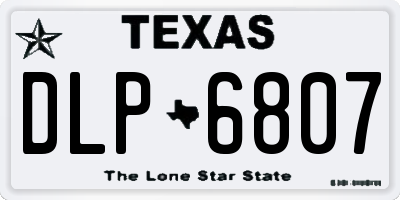 TX license plate DLP6807