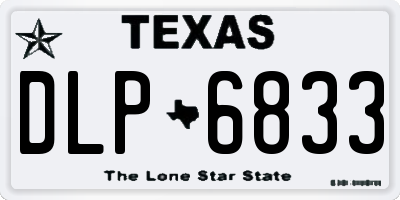 TX license plate DLP6833