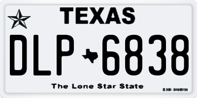 TX license plate DLP6838