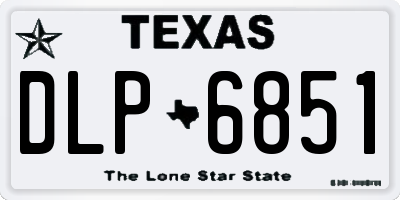 TX license plate DLP6851