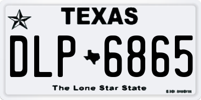 TX license plate DLP6865