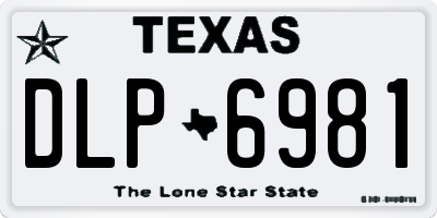 TX license plate DLP6981