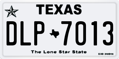 TX license plate DLP7013