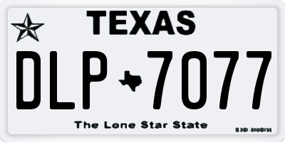TX license plate DLP7077