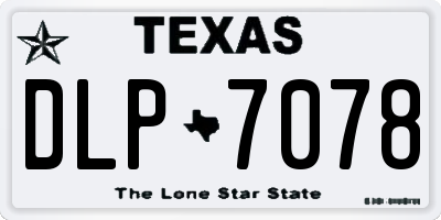TX license plate DLP7078