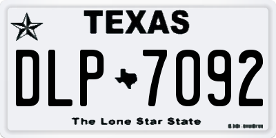 TX license plate DLP7092