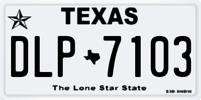 TX license plate DLP7103