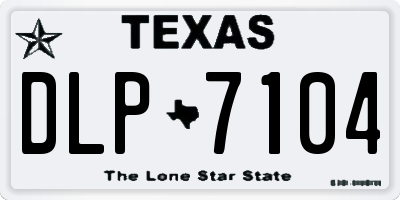 TX license plate DLP7104