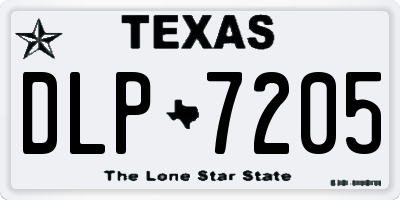 TX license plate DLP7205