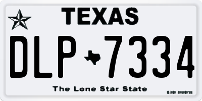 TX license plate DLP7334