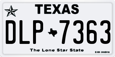 TX license plate DLP7363