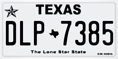 TX license plate DLP7385