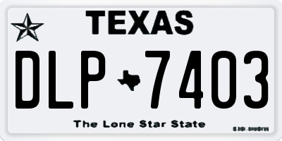 TX license plate DLP7403