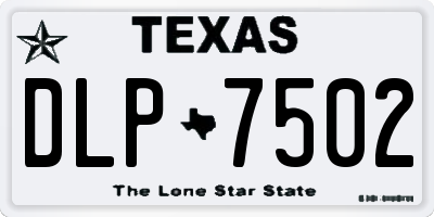 TX license plate DLP7502