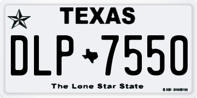 TX license plate DLP7550