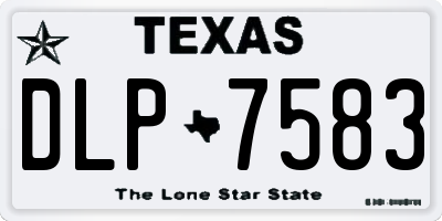 TX license plate DLP7583