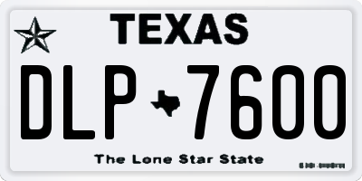 TX license plate DLP7600