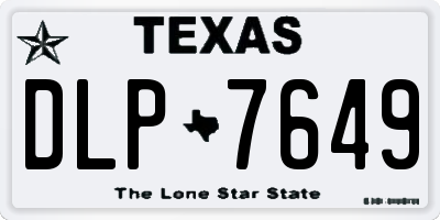 TX license plate DLP7649