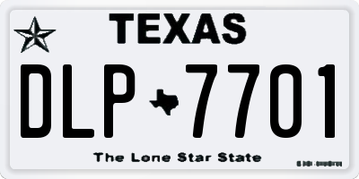 TX license plate DLP7701