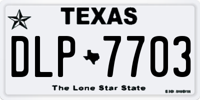 TX license plate DLP7703