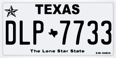 TX license plate DLP7733