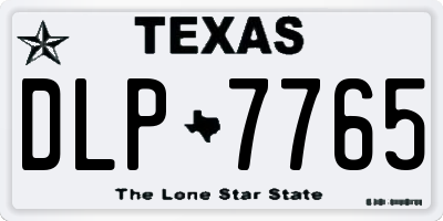 TX license plate DLP7765