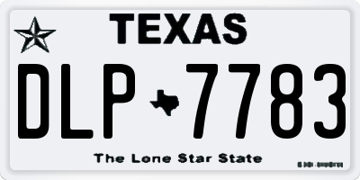 TX license plate DLP7783