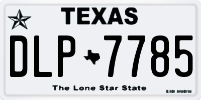 TX license plate DLP7785