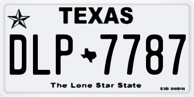 TX license plate DLP7787