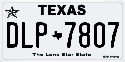 TX license plate DLP7807