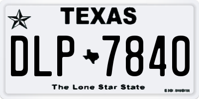 TX license plate DLP7840
