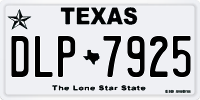 TX license plate DLP7925