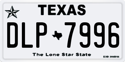 TX license plate DLP7996