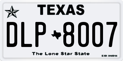 TX license plate DLP8007
