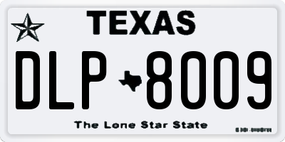 TX license plate DLP8009