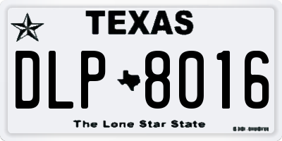 TX license plate DLP8016