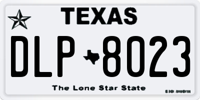 TX license plate DLP8023