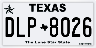 TX license plate DLP8026